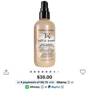 Bumble and Bumble Prêt-à-powder Post Workout Non-Aerosol Dry Shampoo Mist